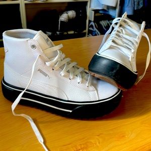 PUMA WOMENS KAIA HIGH TOP PLATFORM SNEAKER - WHITE